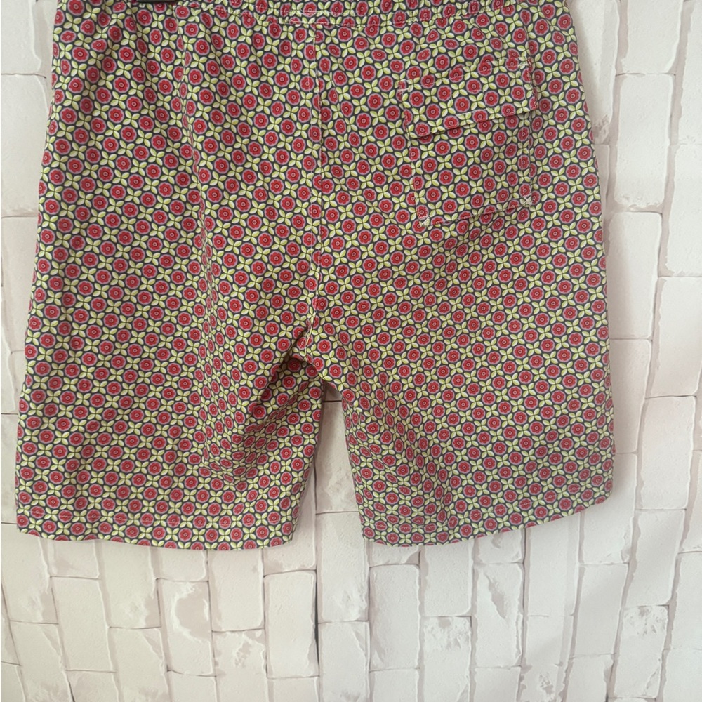 Psycho Bunny Red and Green Patterned Swim Shorts - Picture 6 of 8